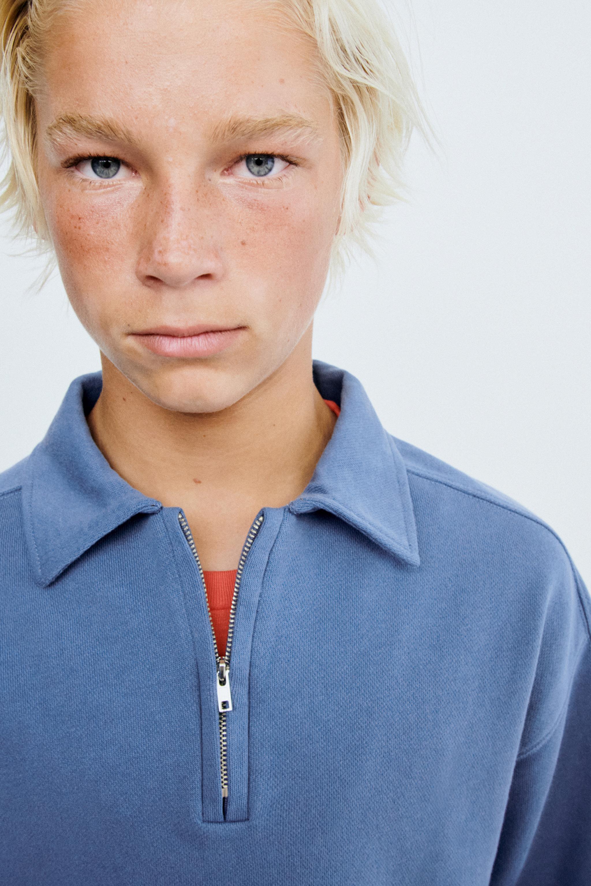 STORIESZ - PLUSH ZIP POLO SWEATSHIRT
